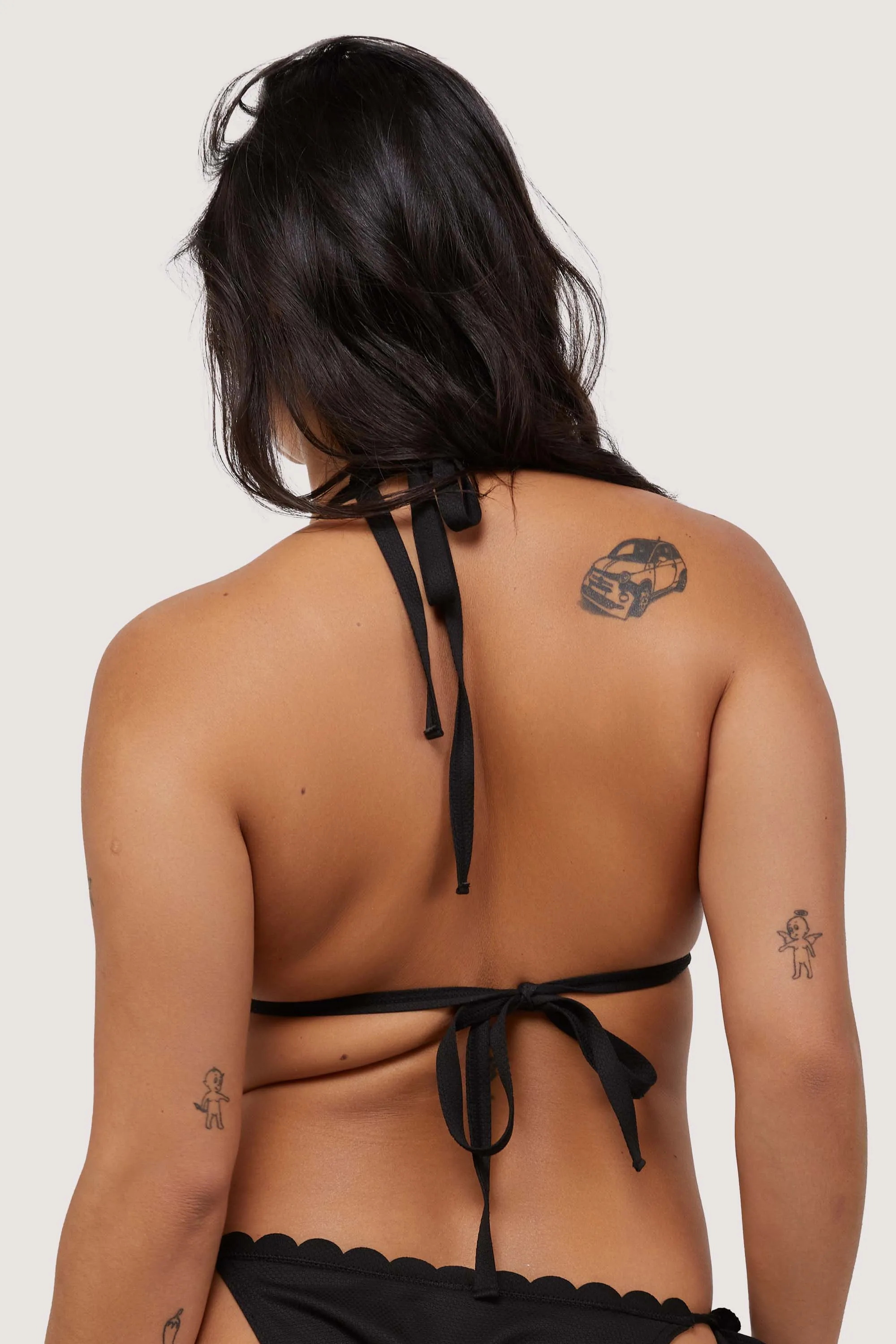 Sophia Fuller Bust Mix & Match Black Scallop Triangle Bikini Top
