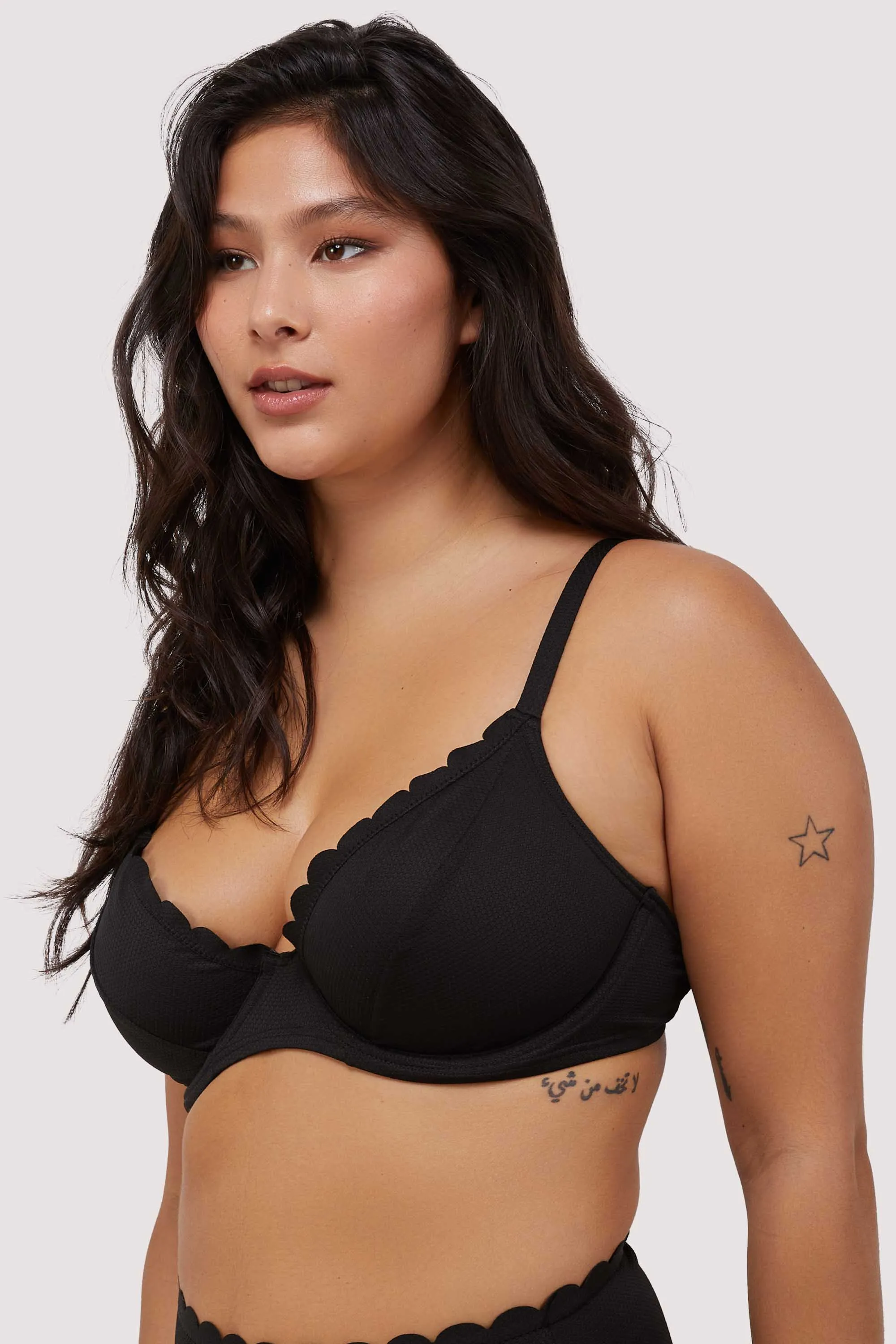 Sophia Mix & Match Black Scallop Underwire Bikini