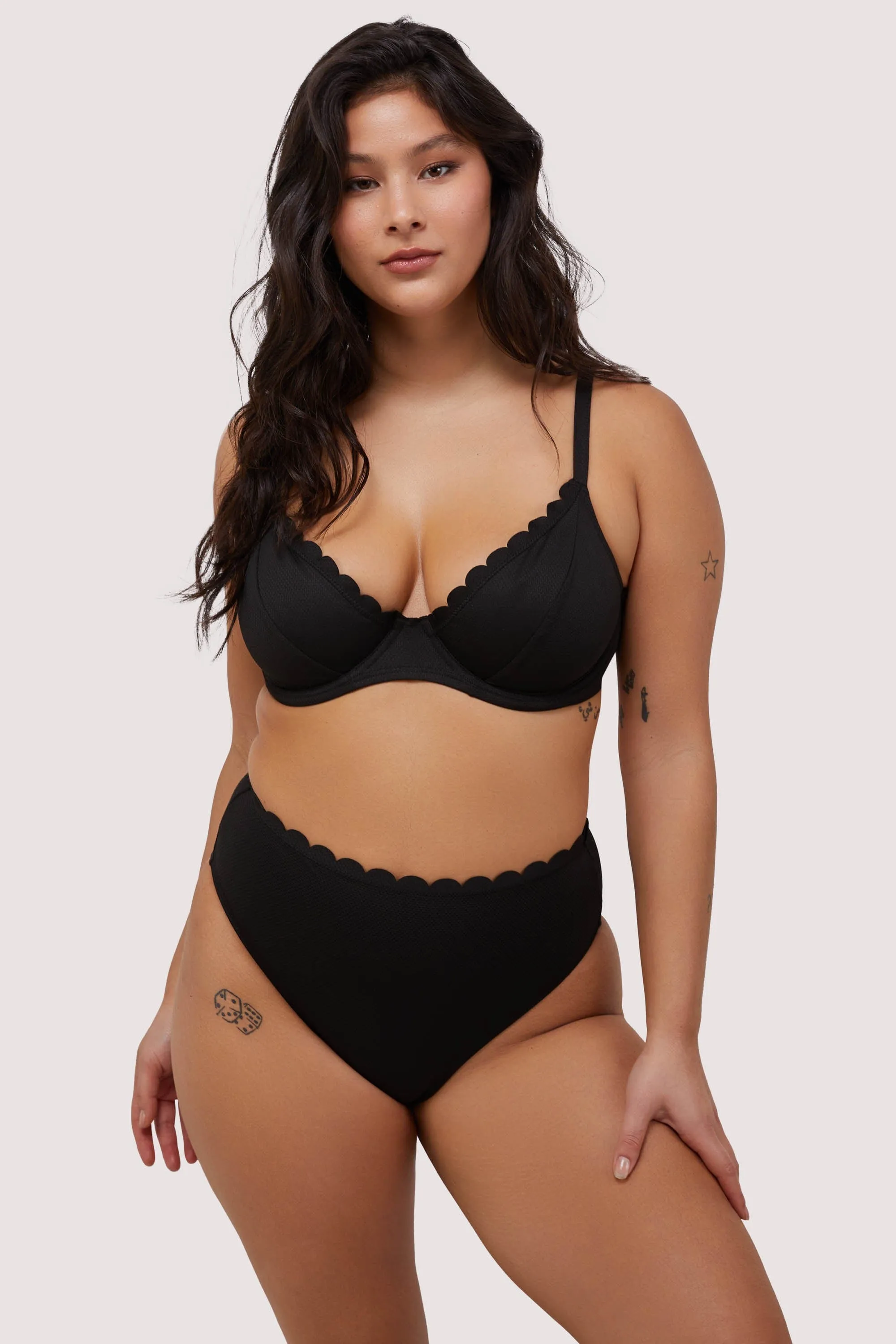 Sophia Mix & Match Black Scallop Underwire Bikini