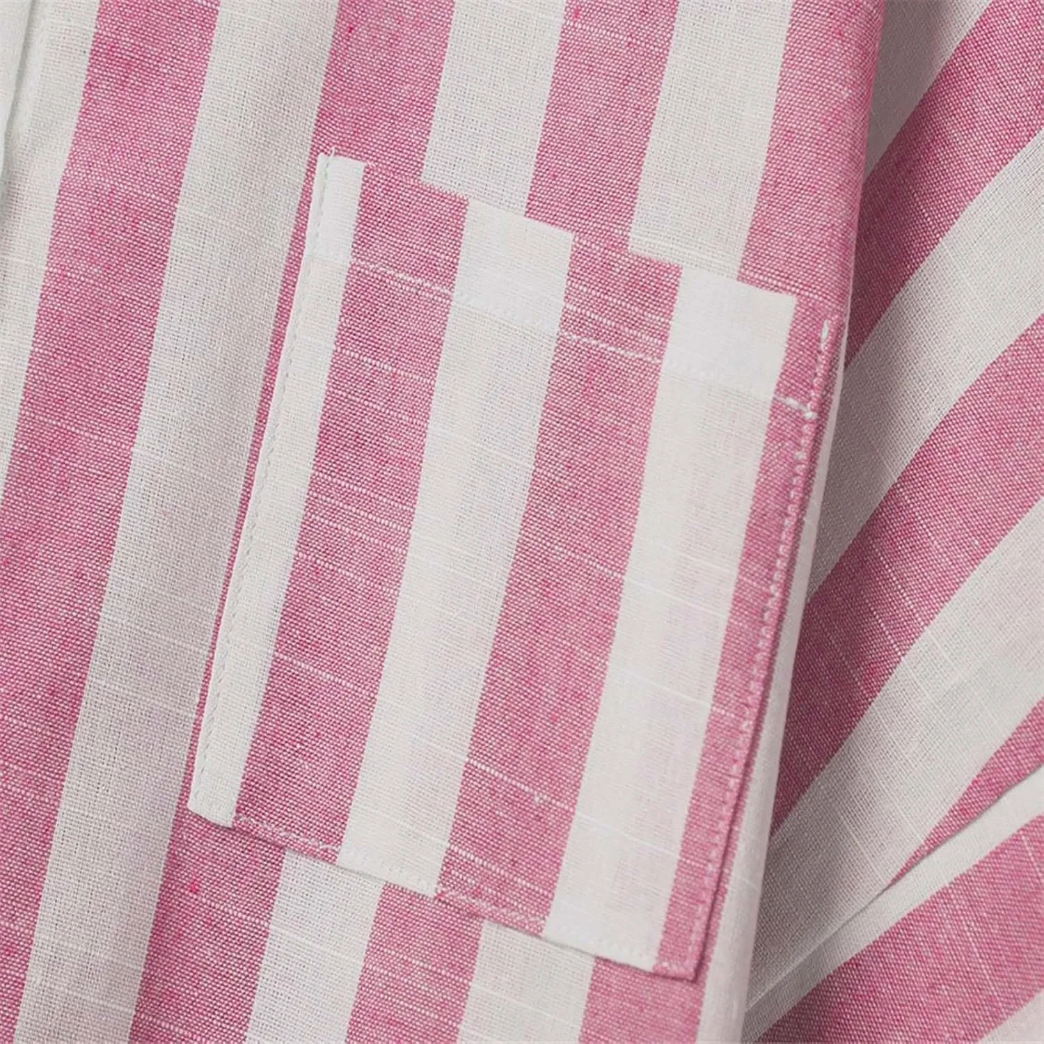Striped Button Down Shirt Women Plus Size Business Casual Summer Short Sleeve Tops Cotton Linen Fitted Work Shirts