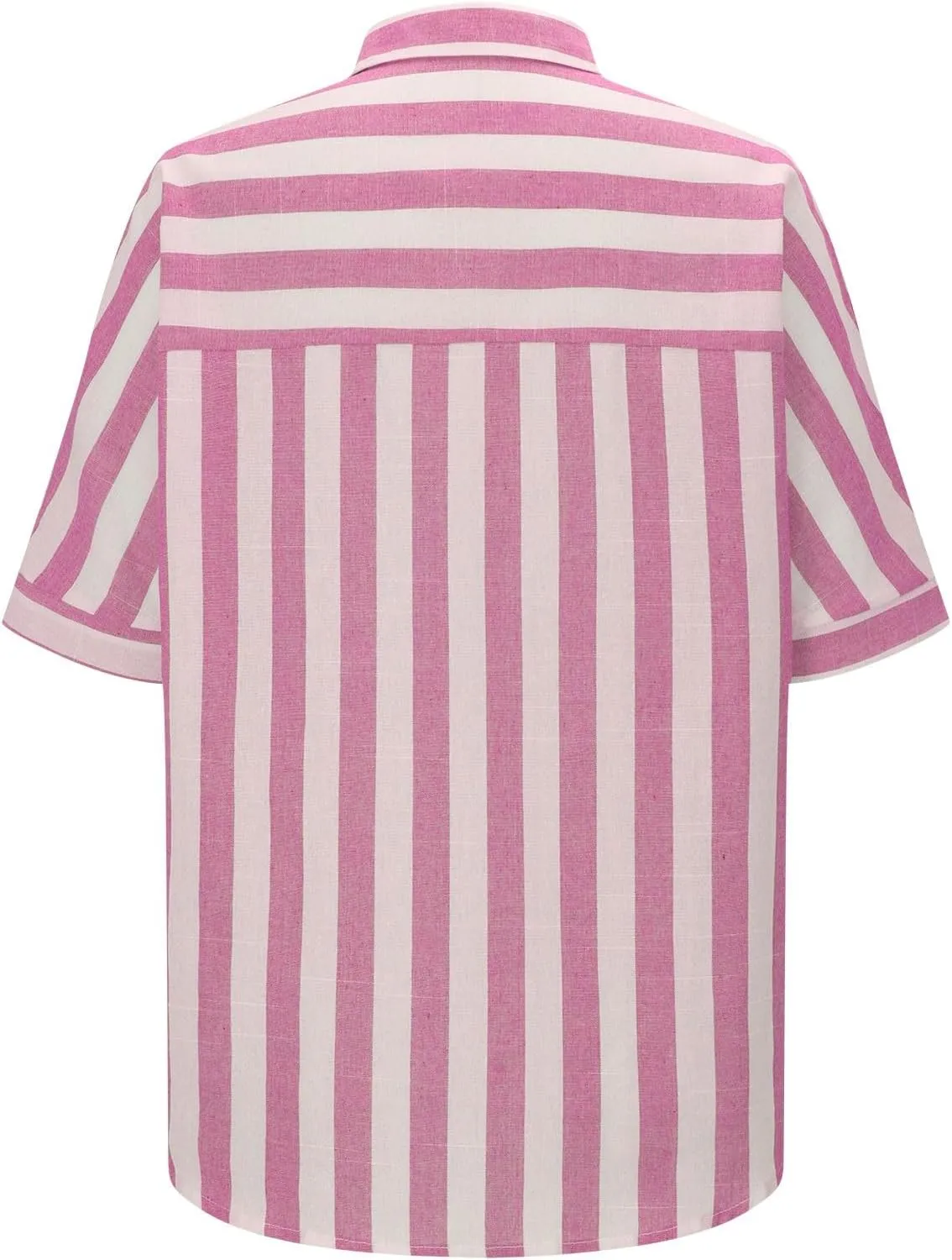 Striped Button Down Shirt Women Plus Size Business Casual Summer Short Sleeve Tops Cotton Linen Fitted Work Shirts