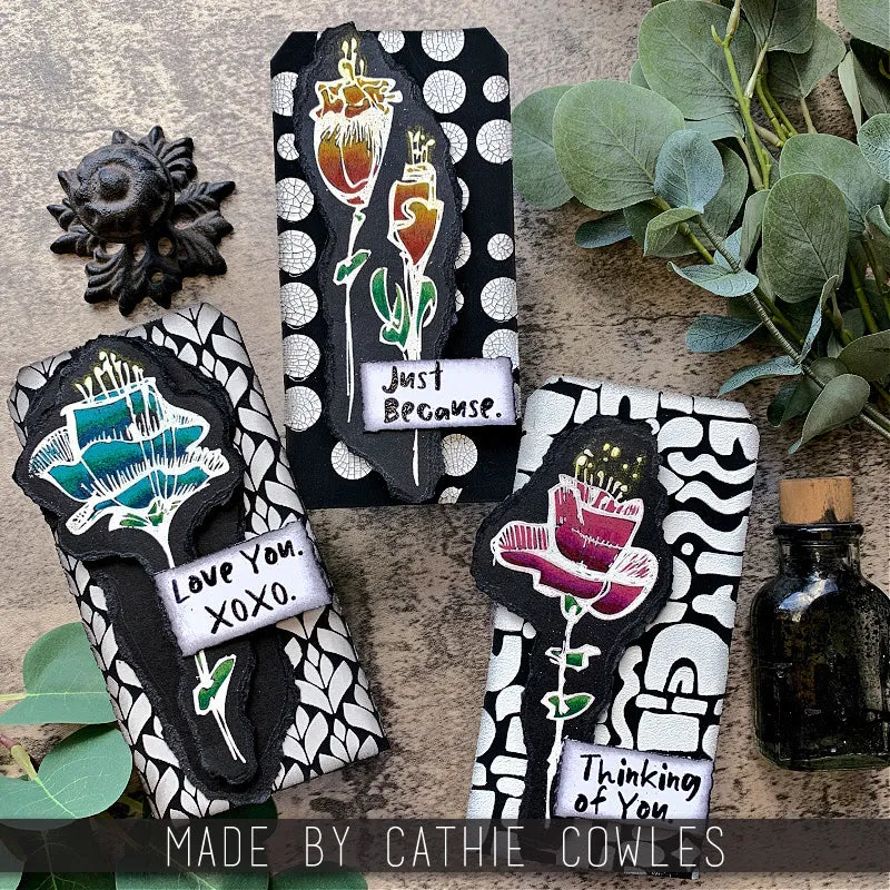 Tim Holtz Cling Stamps 7"X8.5" - Abstract Florals