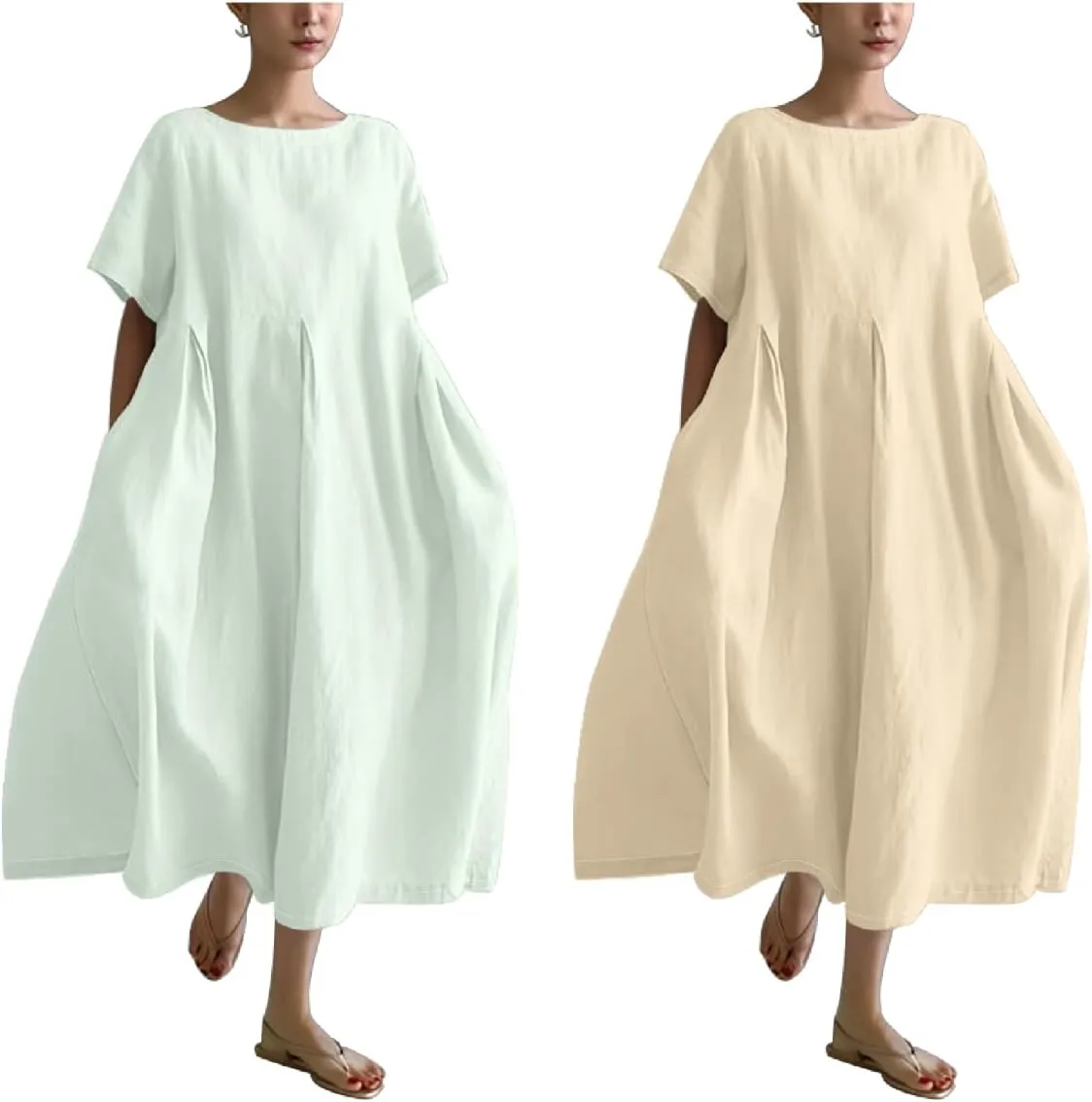 Women's Maxi Dress Casual Trendy Short Sleeve Crew Neck Boho Butterfly Print Plus Size T Shirts Dress