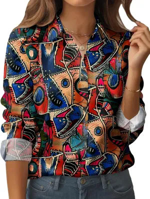 Zeagoo Womens Button Down Shirt Long Sleeve Blouse Business Work Tops Dressy Casual Floral Printed Outfits with Pocket