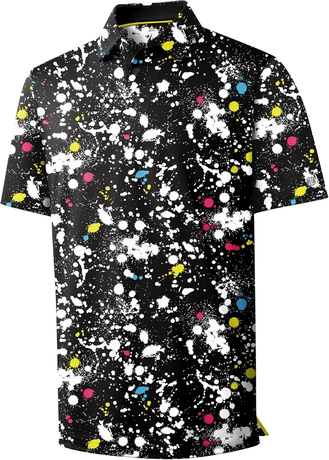 ZITY Men's Golf Polo Shirt Short Sleeve Performance Moisture Wicking Collared Print Shirt for Golf and Casual Wear